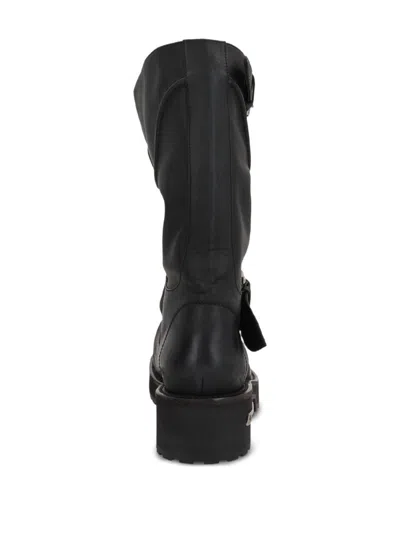 Balenciaga Venom Boots In Worn-out Effect Leather Shoes In Black