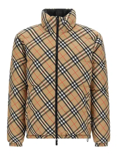 Burberry Reversible Check Puffer Jacket In Neutral
