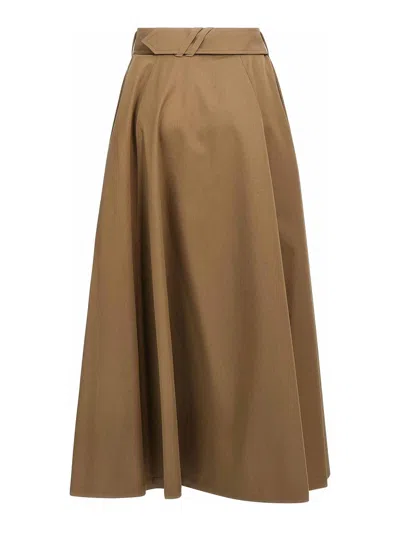 Burberry "brenda" Midi Skirt In Brown