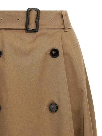 Burberry "brenda" Midi Skirt In Brown