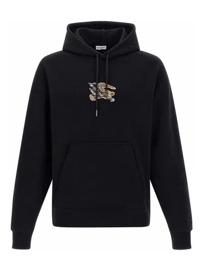 Burberry Simon Hoodie With Front Pocket And Hood In Black