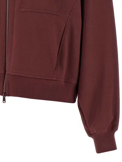 Brunello Cucinelli Collared Neck Sweatshirt With Shiny Flap Detail In Red
