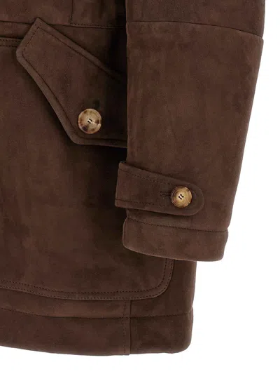 Brunello Cucinelli Shearling Jacket In Brown