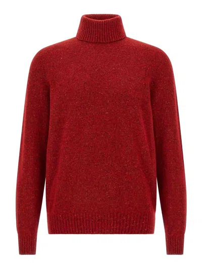 Brunello Cucinelli High Neck Sweater Sweaters And Cardigans Multicolor In Red