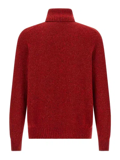 Brunello Cucinelli High Neck Sweater Sweaters And Cardigans Multicolor In Red