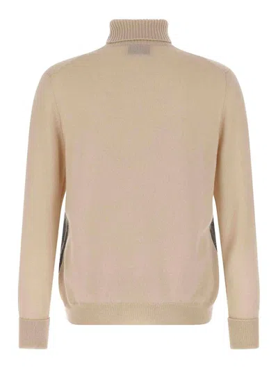 Ballantyne Argyle-pattern Turtleneck Sweater In Neutral