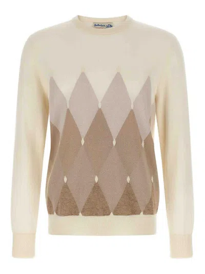 Ballantyne Argyle Sweater Sweaters And Cardigans Beige In Neutral