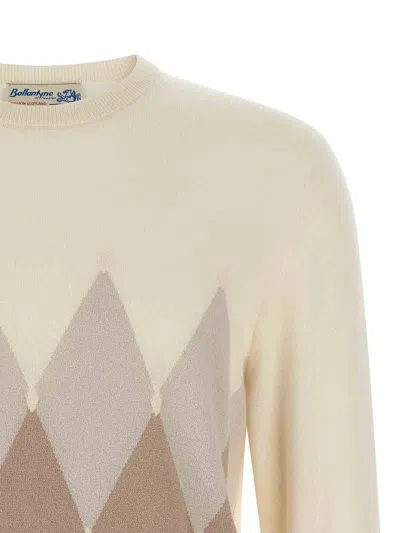 Ballantyne Argyle Sweater Sweaters And Cardigans Beige In Neutral