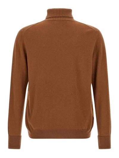 Ballantyne Argyle-pattern Turtleneck Sweater In Brown