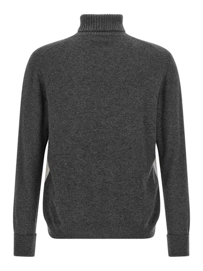 Ballantyne Argyle-pattern Turtleneck Sweater In Gray