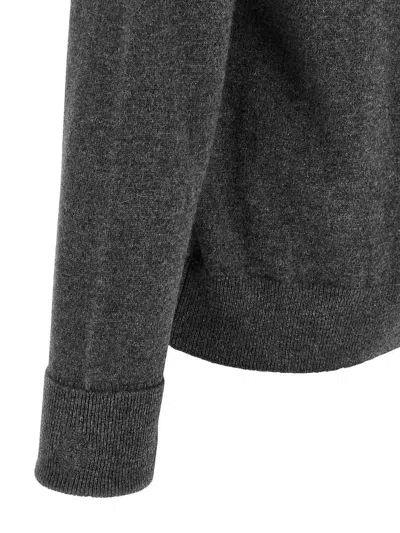 Ballantyne Argyle-pattern Turtleneck Sweater In Gray