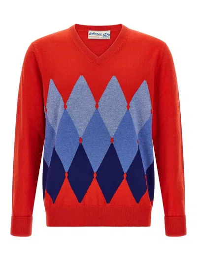 Ballantyne Argyle Pattern Sweater Sweaters And Cardigans Red In Red