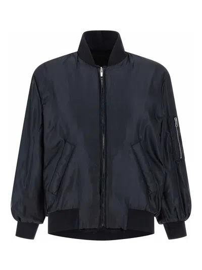 Blancha Luxurious Mink Fur Bomber Jacket With Zip Closure And Casual Appeal In Black