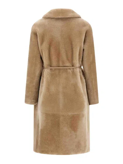 Blancha Merino Straight-volpe Fur Beige In Neutral