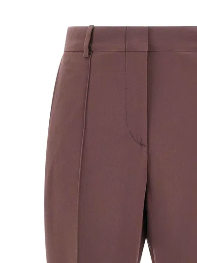 Brioni Pleat Detailed Tailored Pants In Burgundy