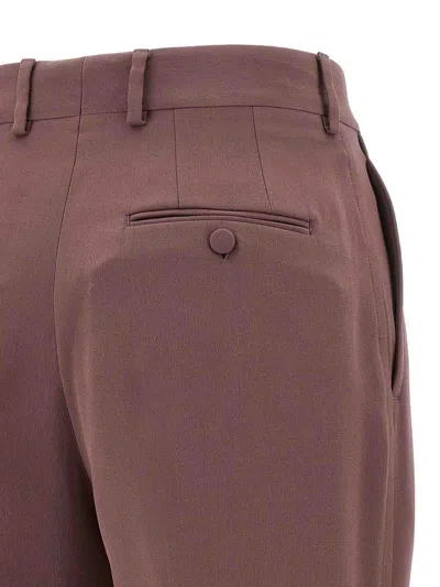 Brioni Pleat Detailed Tailored Pants In Burgundy