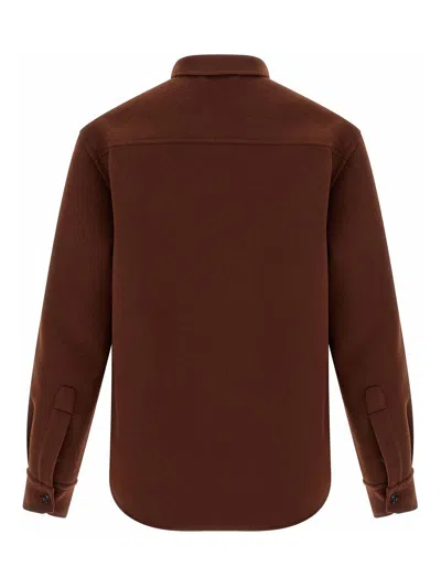 Brioni Men's Wool-cashmere Overshirt In Brown