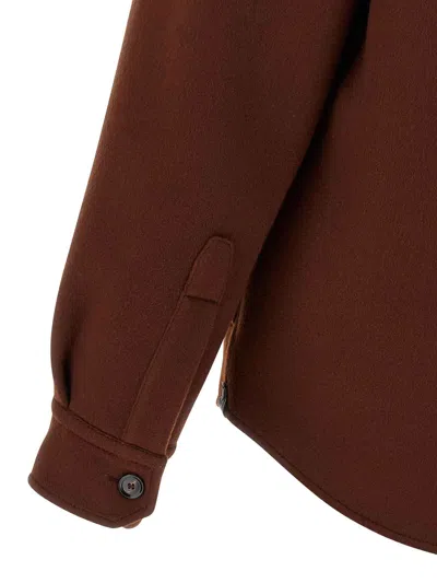 Brioni Men's Wool-cashmere Overshirt In Brown