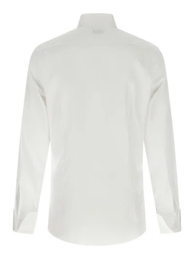 Barba Napoli Barba Cotton Poplin Shirt With Concealed Button Front And Cufflink-ready Sleeves In Multi