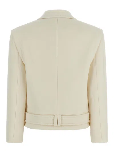 Balmain Double-breasted Wool And Cashmere-blend Felt Jacket In Neutral