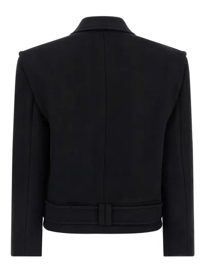 Balmain Tailored Coat With Double-breasted Design In Black