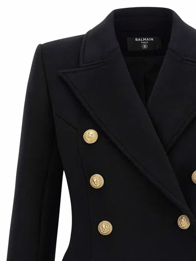 Balmain 10 Buttons Coat In Virgin Wool And Cashmere Women In Black