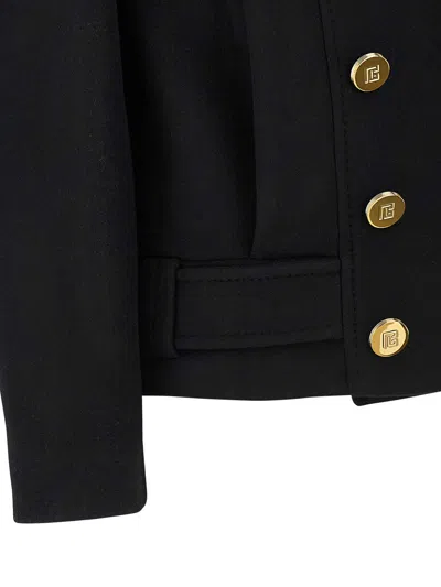 Balmain Tailored Coat With Double-breasted Design In Black