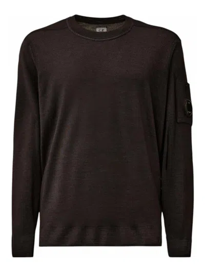 C.p. Company Fine-knit Merino Crewneck Sweater With Patch Pocket Detail In Animal Print