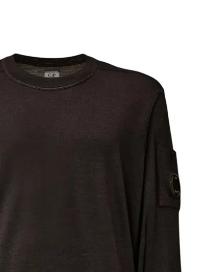 C.p. Company Fine-knit Merino Crewneck Sweater With Patch Pocket Detail In Animal Print