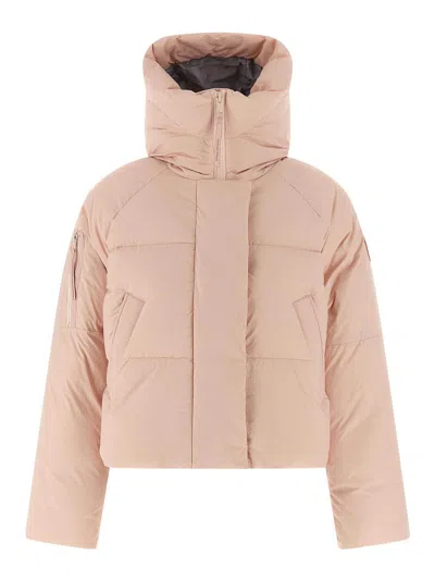 Canada Goose Cropped Puffer Jacket With High Collar In Pink