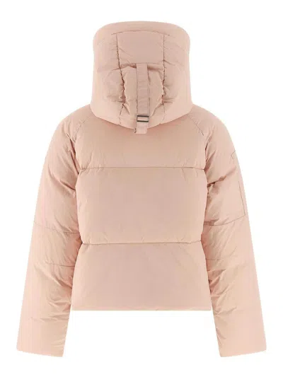 Canada Goose Cropped Puffer Jacket With High Collar In Pink