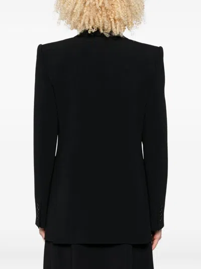Chloé Structured Double-breasted Jacket With Padded Shoulders In Black