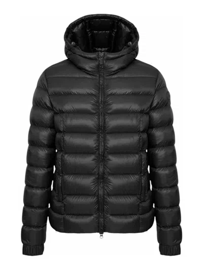 Colmar Originals Quilted Black Down Jacket With Fixed Hood In Black