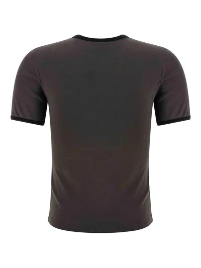 Courrèges Courregès Heritage Contrast T-shirt In Gray