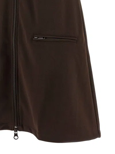 Courrèges Mini Dress With High Collar And Pockets In Brown
