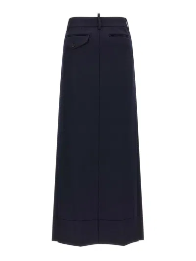 Dsquared2 Stitched Skirt With Pockets And Loops In Blue