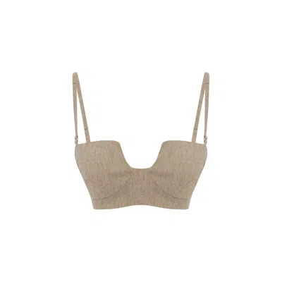 Pcfg Linen Bra In Brown