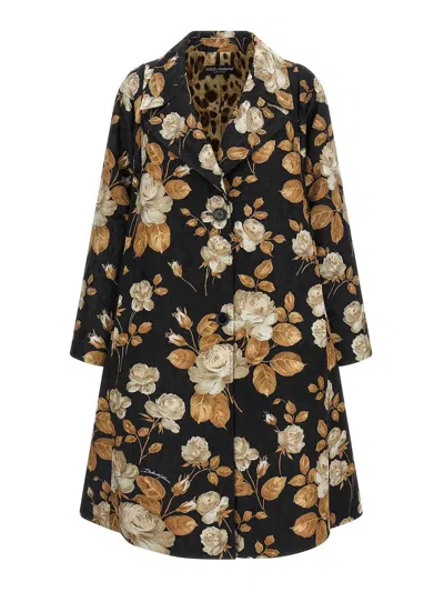 Dolce & Gabbana Women Brocade Coat In Multi