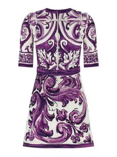 Dolce & Gabbana Majolica Print Mini Dress In Multi