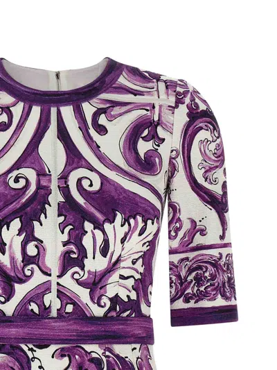 Dolce & Gabbana Majolica Print Mini Dress In Multi