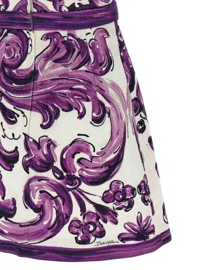 Dolce & Gabbana Majolica Print Mini Dress In Multi