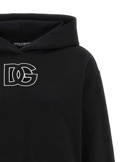 Dolce & Gabbana Logo Hooded Sweatshirt In Black