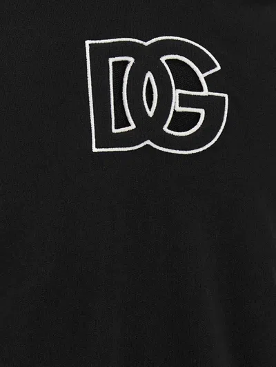 Dolce & Gabbana Logo Hooded Sweatshirt In Black
