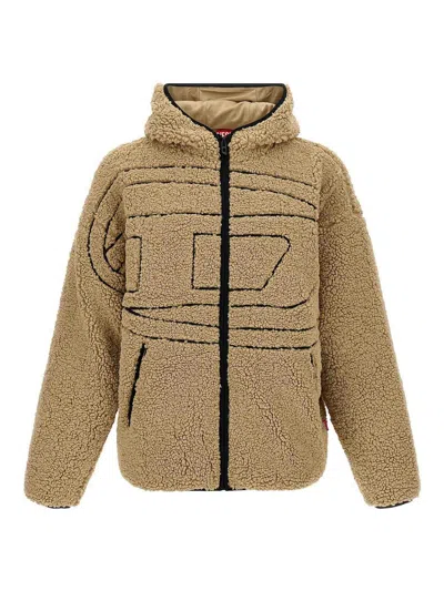 Diesel S-zat Sweat-shirt Puffer Jackets Beige In Brown