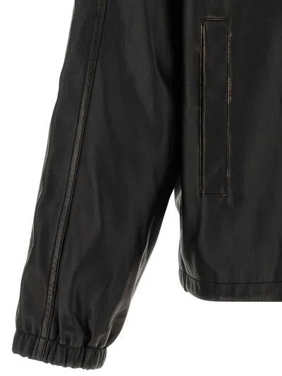 Diesel Distressed Technical Fabric Jacket In Black