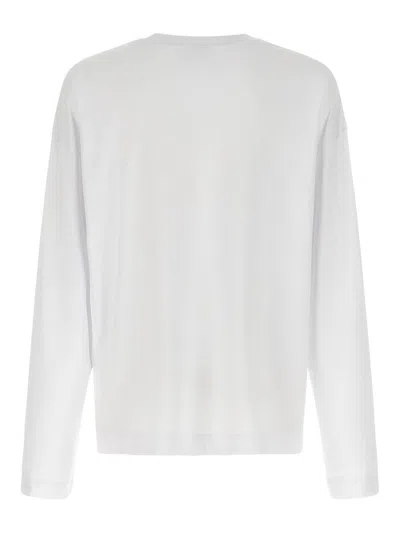 Dries Van Noten White Mock Neck Long Sleeve T-shirt In 1 White
