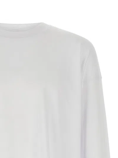 Dries Van Noten White Mock Neck Long Sleeve T-shirt In 1 White