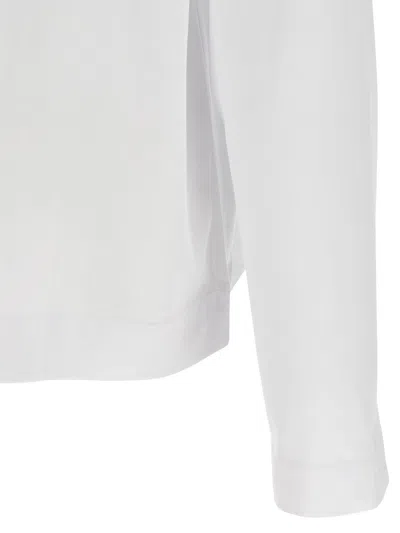 Dries Van Noten White Mock Neck Long Sleeve T-shirt In 1 White