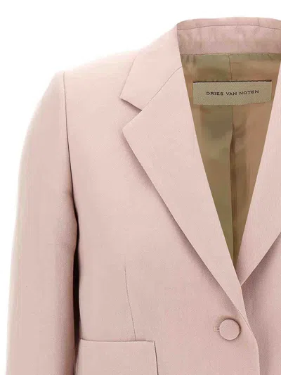 Dries Van Noten Tailored Blazer Notch Lapel In Pink