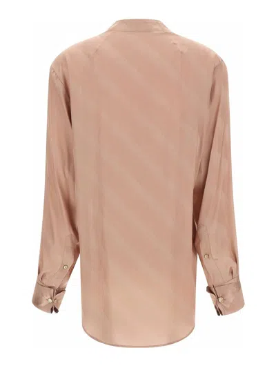 Dries Van Noten Long Sleeve Shirt Bow Detail In Pink